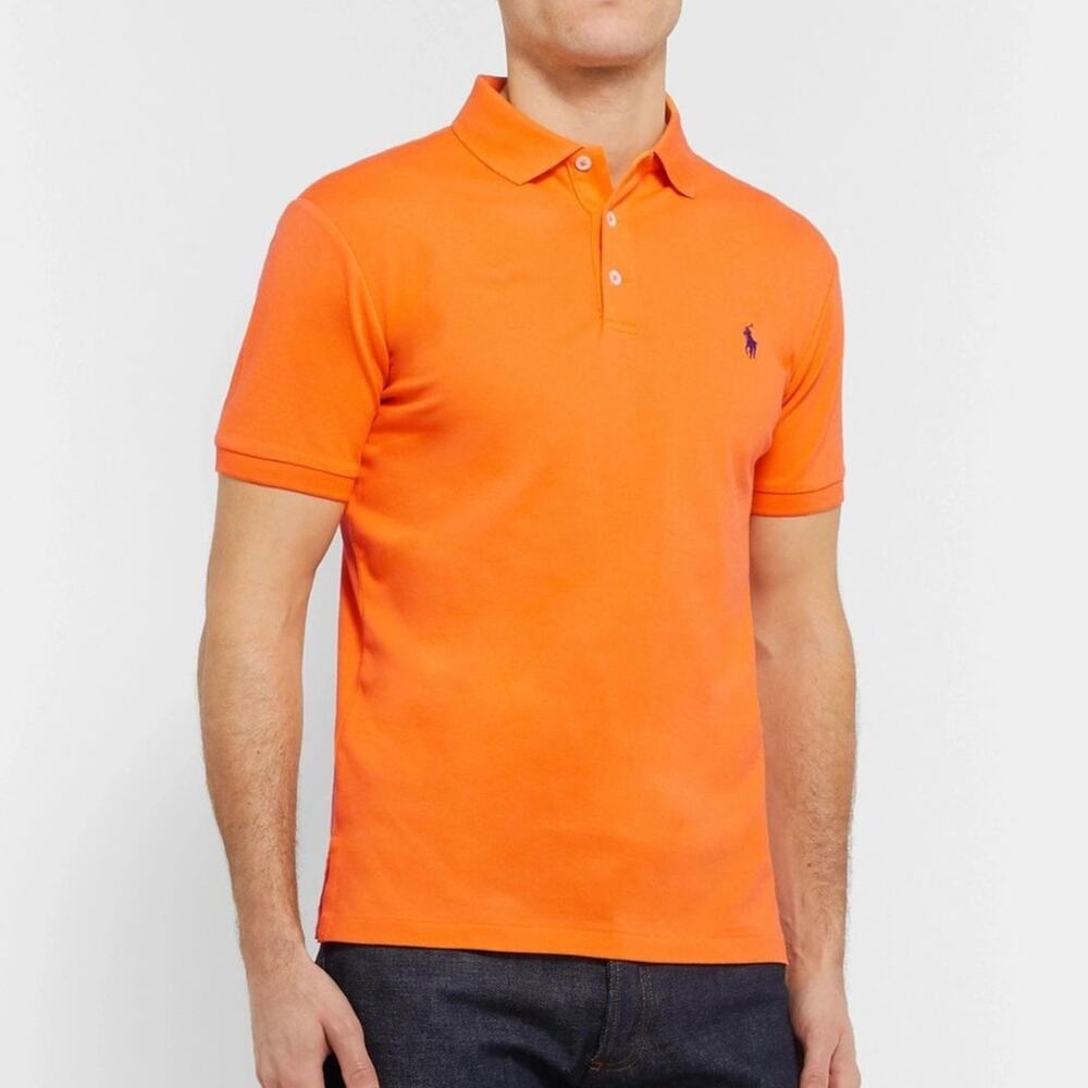 Polo Ralph Lauren Performance Polo Shirt Men M Orange Stretch Golf